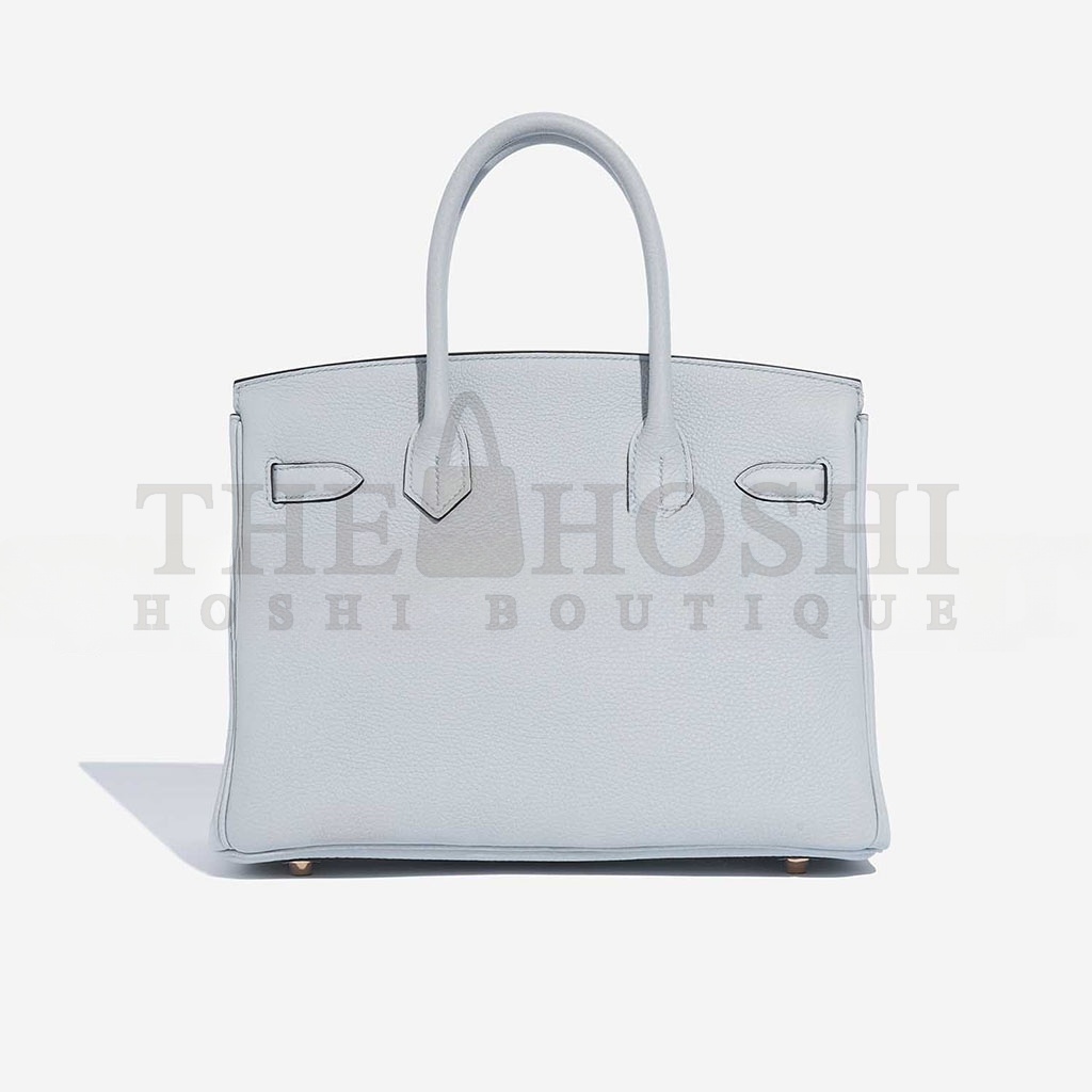 H**me5 BIRKIN 30 TOGO LEATHER PLATINUM BAG GLACIER BLUE GOLD BUCKLE 2325 (30*20*13cm) Master Quality